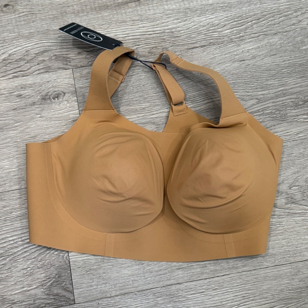 Evelyn Bobbie Structured Scoop Bra Mica Tan Size Medium Wireless Seamless